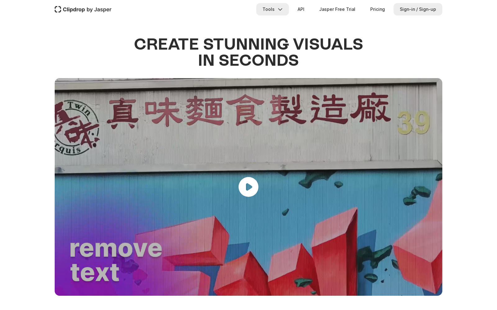 Create stunning visuals in seconds with AI.