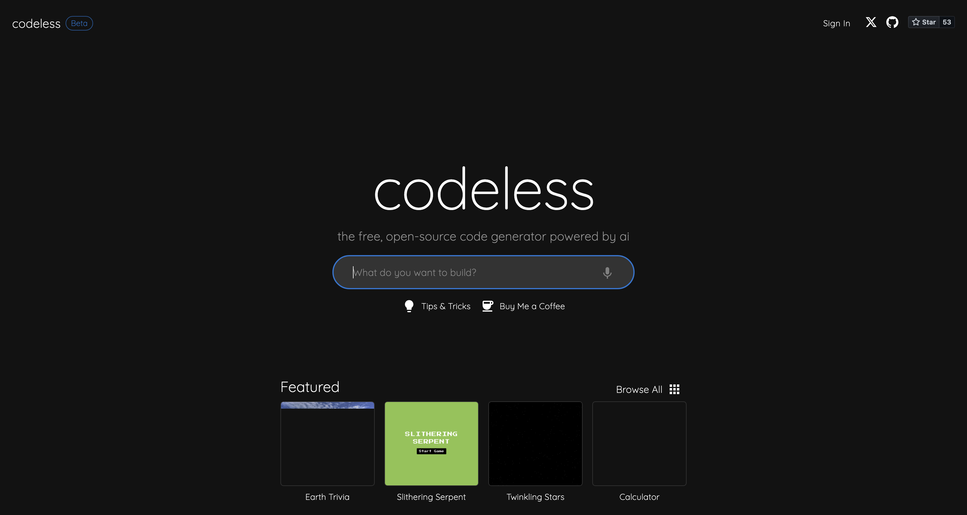 codeless