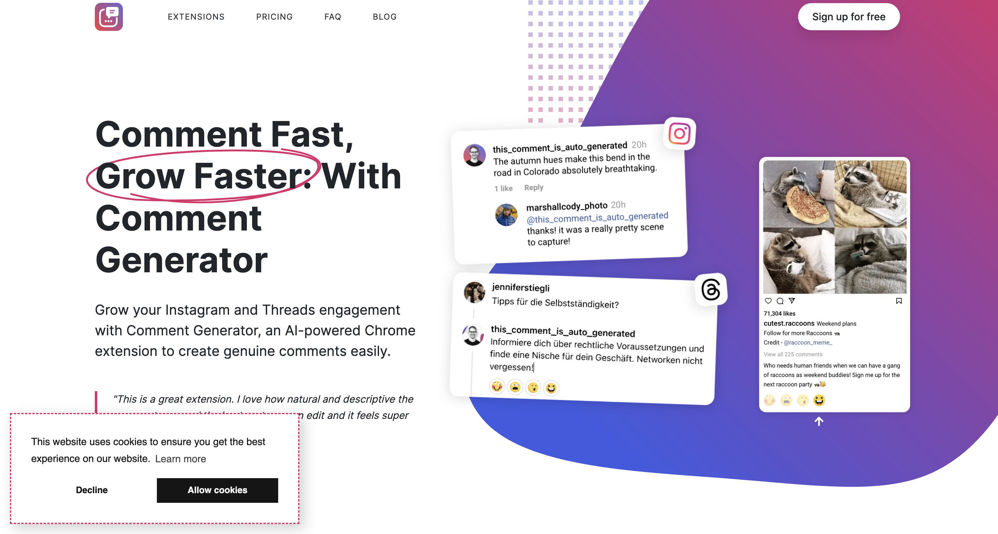 Comment Generator for Instagram and Threads icon
