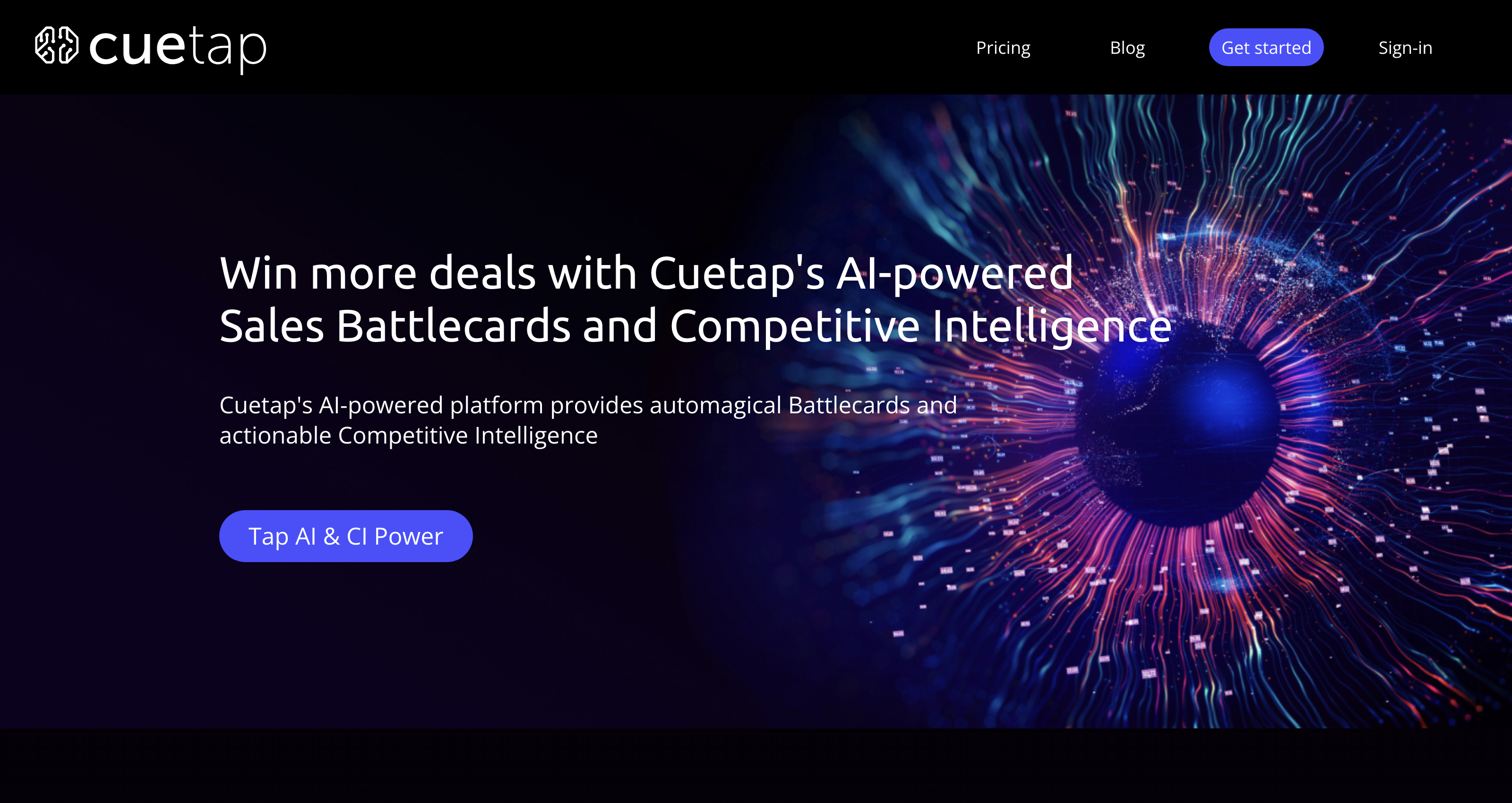 Tap AI & CI Powered Sales Battlecards | CueTap