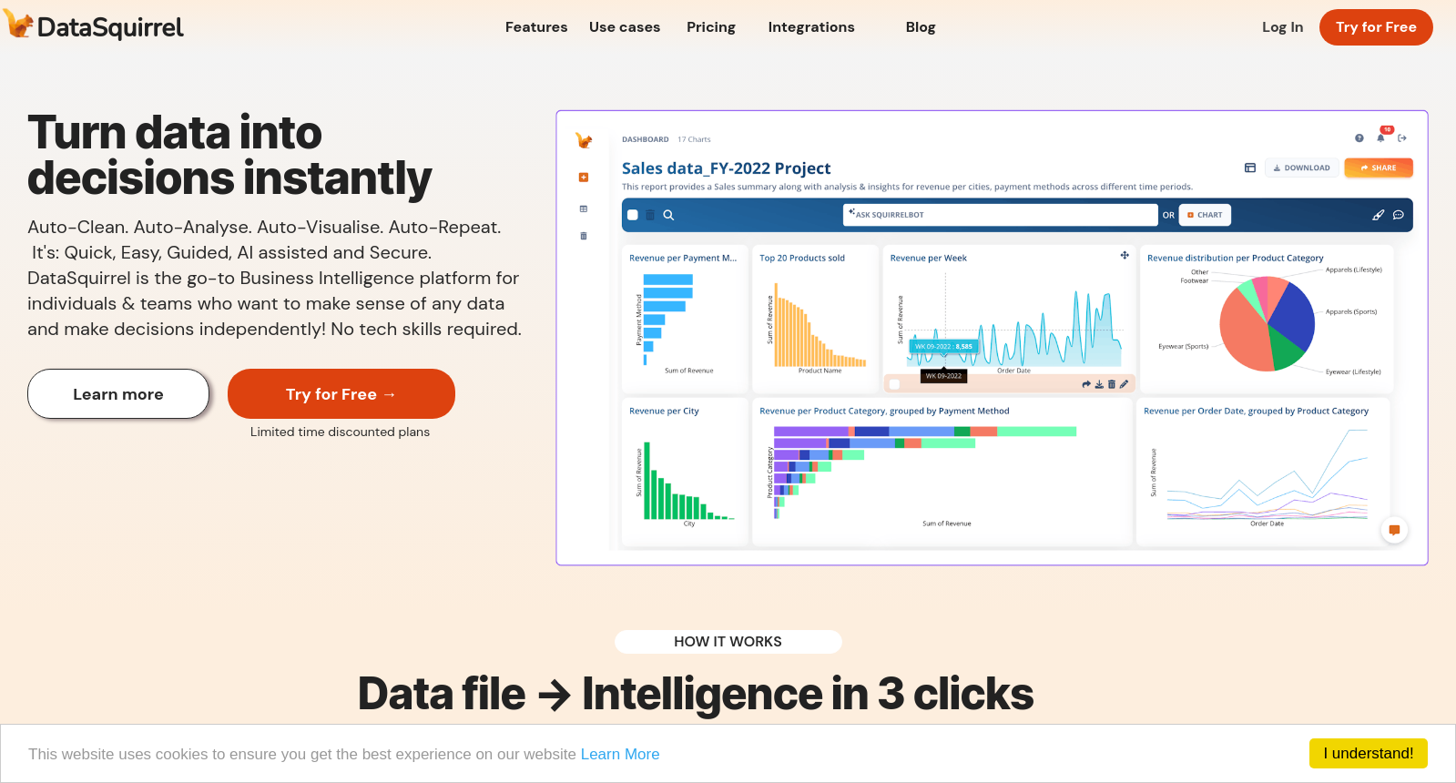 DataSquirrel.ai - Anyone Can Analyze Data. Guided or fully automatic. icon