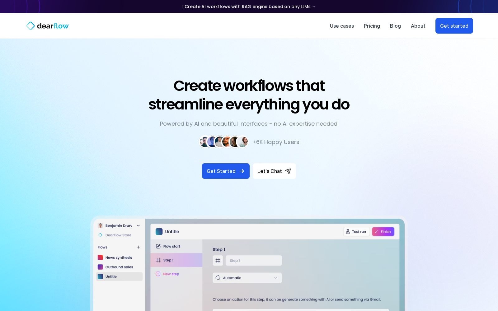 DearFlow - Build AI-powered workflows with ease icon