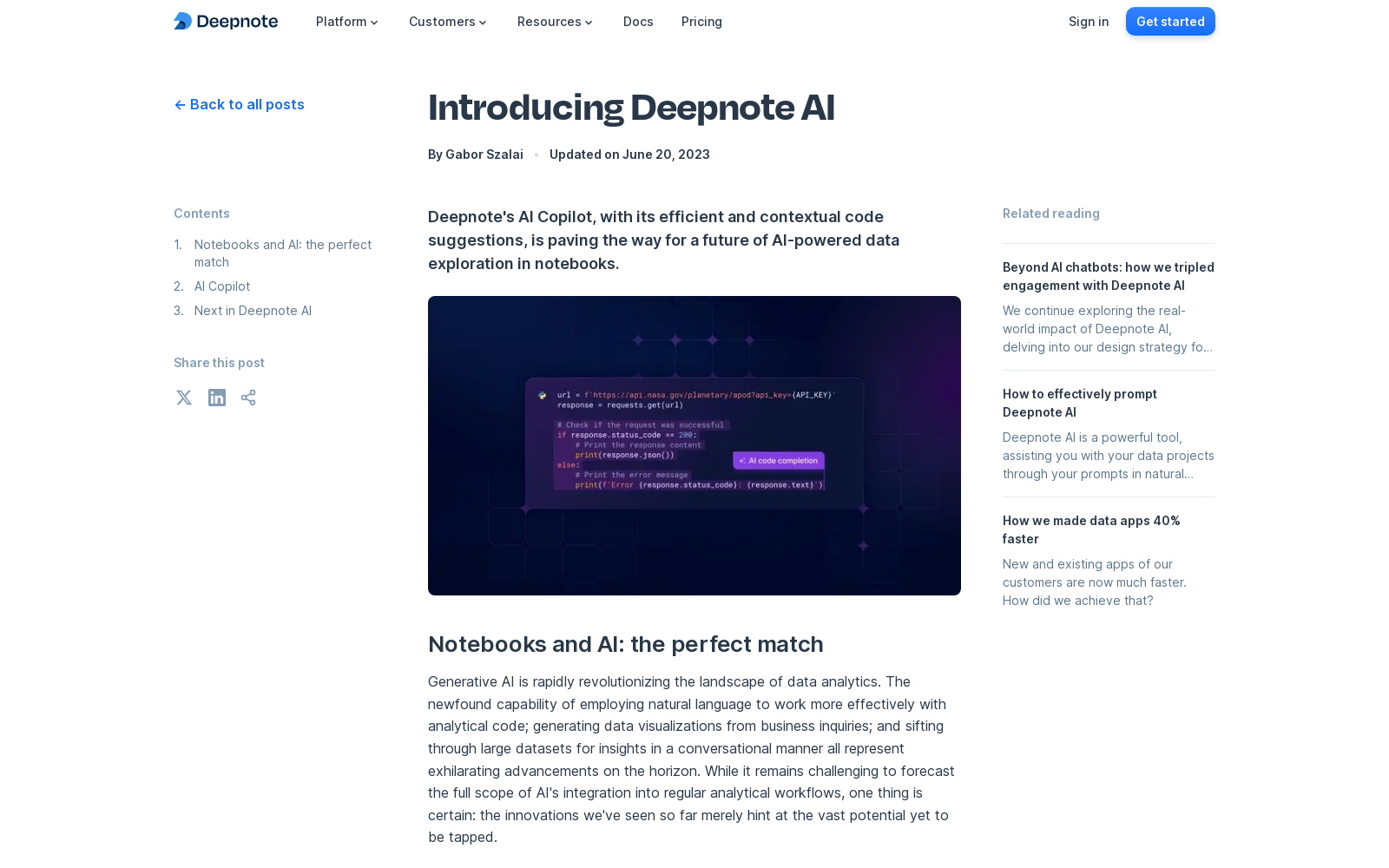 Introducing Deepnote AI icon