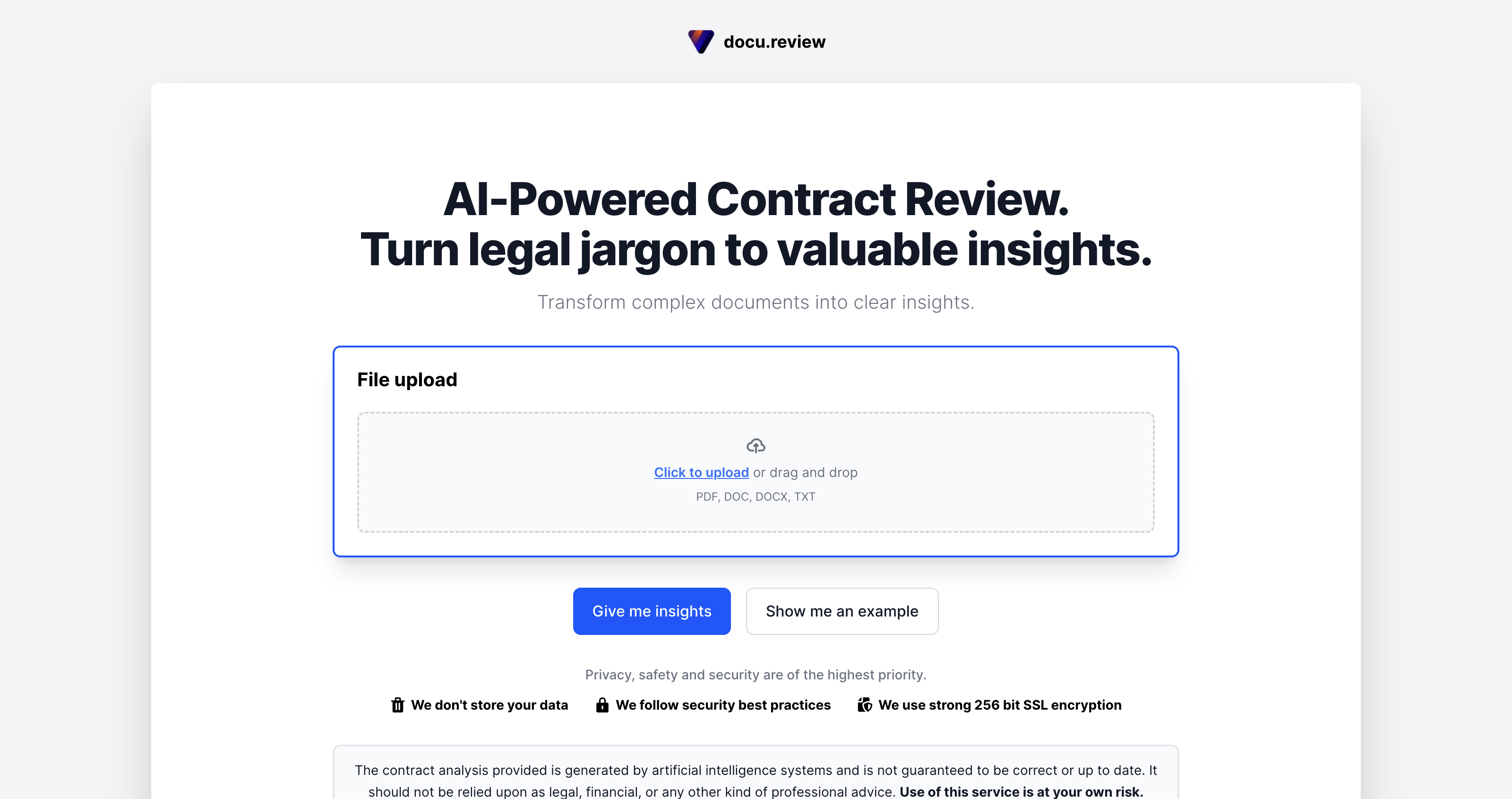 AI-Powered Contract Review - Turn legal jargon into valuable insights