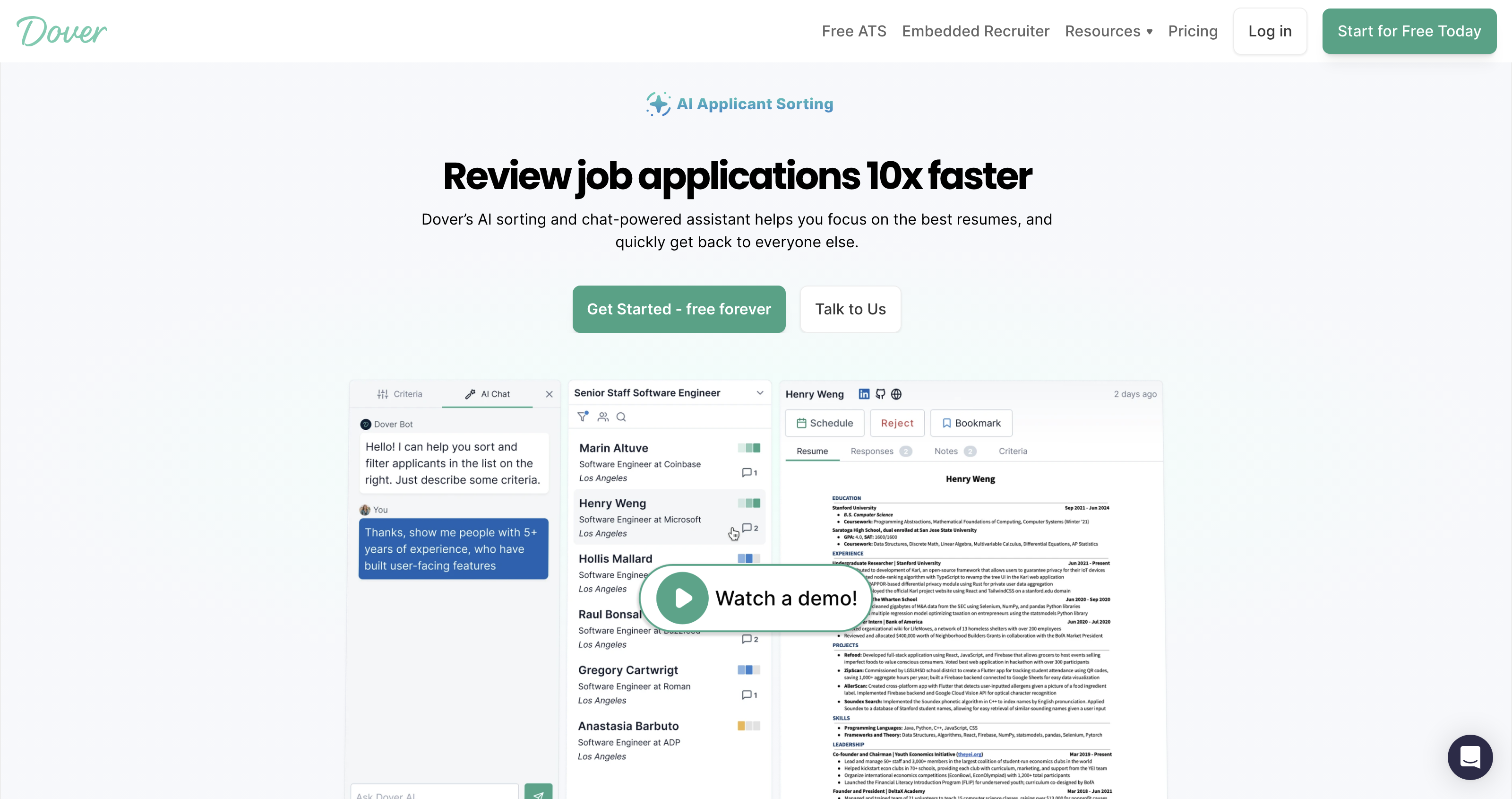 Dover | AI Applicant Sorting