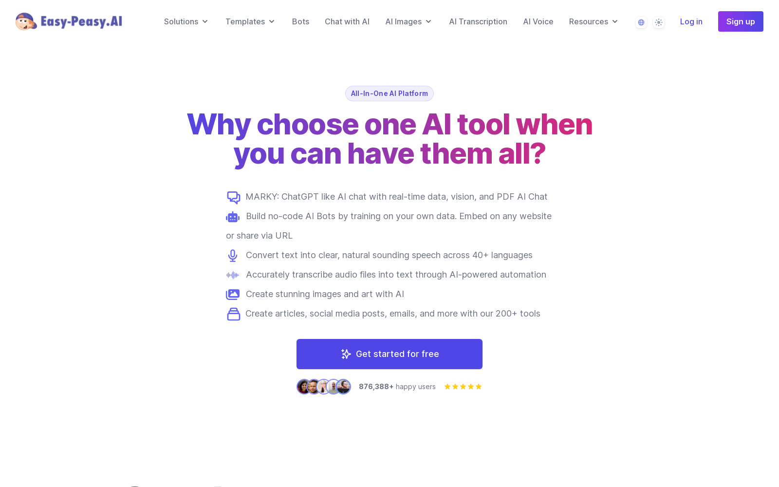 Best AI Writer, Content Generator & Copywriting Assistant | Easy-Peasy.AI icon