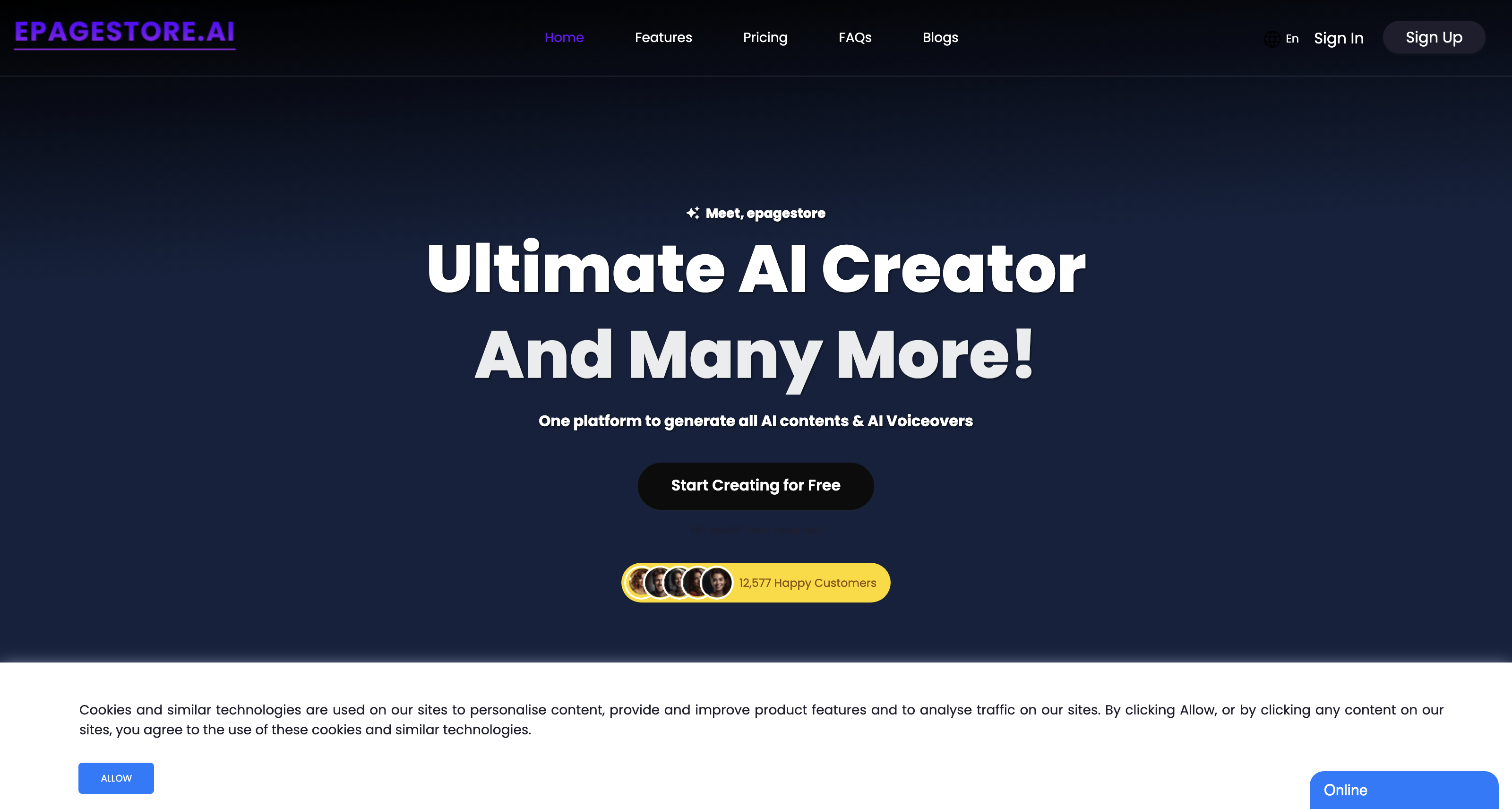 FREE AI-Powered Tools & Services | epagestore.ai icon
