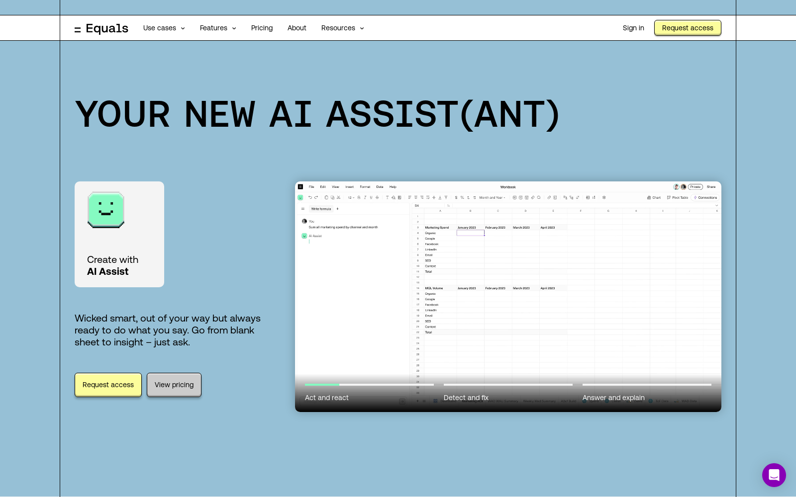 Equals | AI Assist for the next-generation spreadsheet