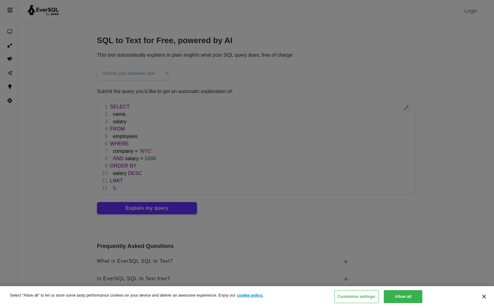 EverSQL - Your AI database performance guru icon
