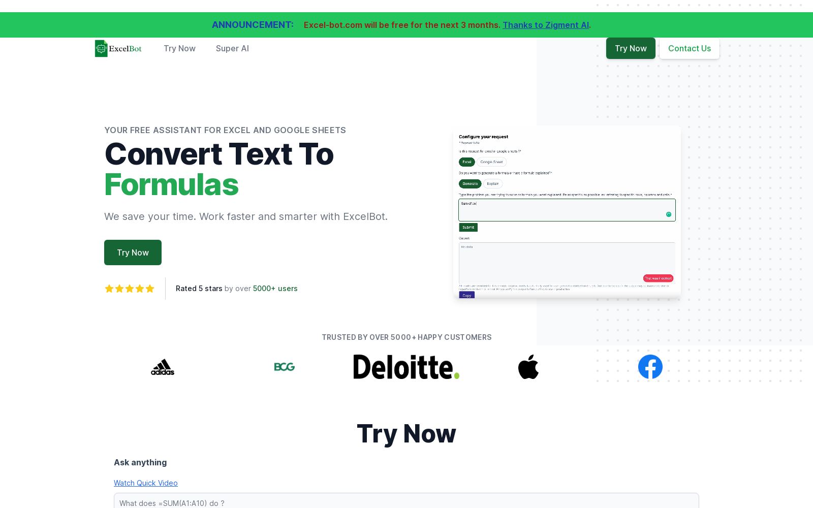 Excel Bot AI assistant