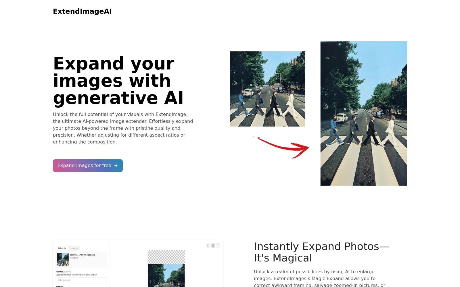 ExtendImageAI - Expand your images with generative AI - Try it for free icon
