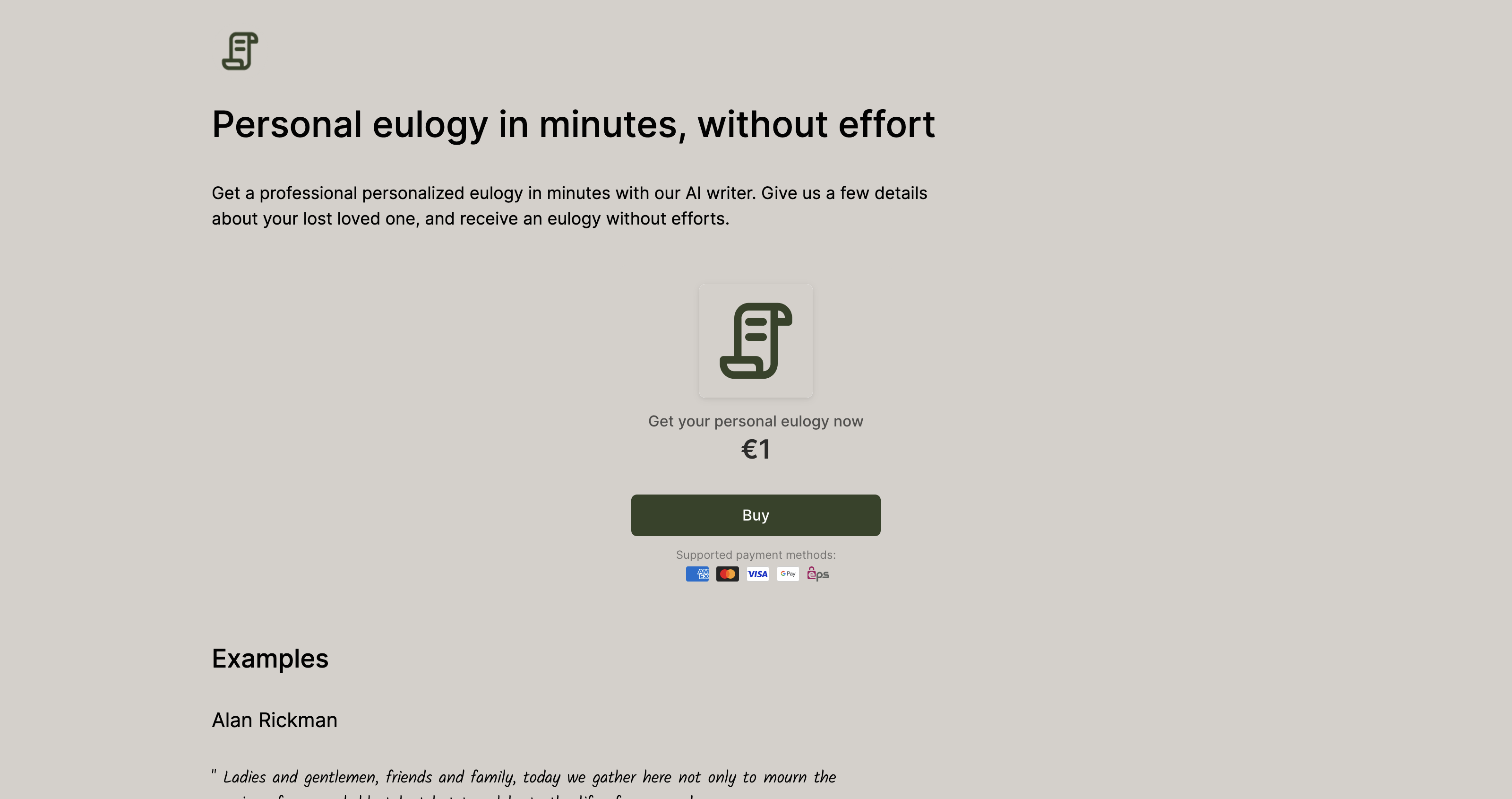 Fast Eulogy | Personal eulogy in minutes, without effort icon