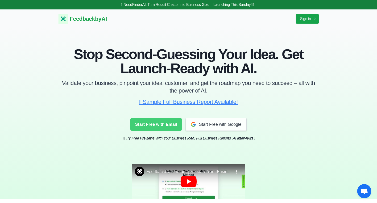 Feedbackbyai - Instantly Validate Your Business Idea using AI