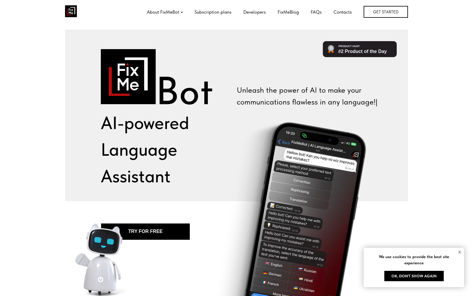 FixMeBot | AI-powered Language Assistant