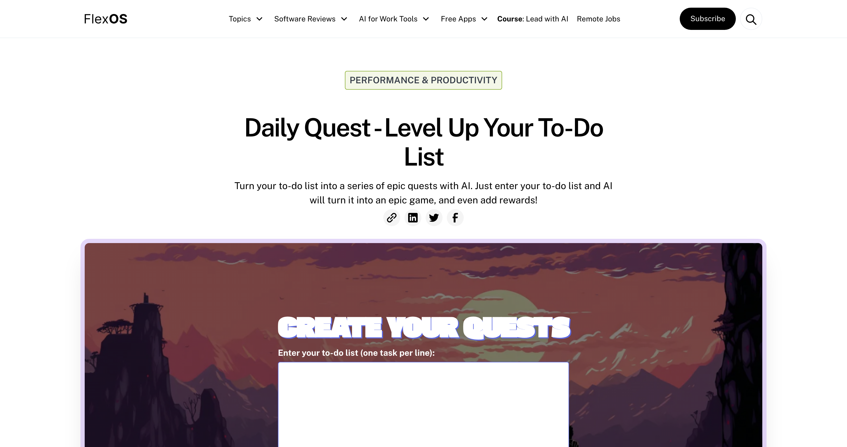 FlexOS | Daily Quests - Turn Tasks into an Epic Adventure icon