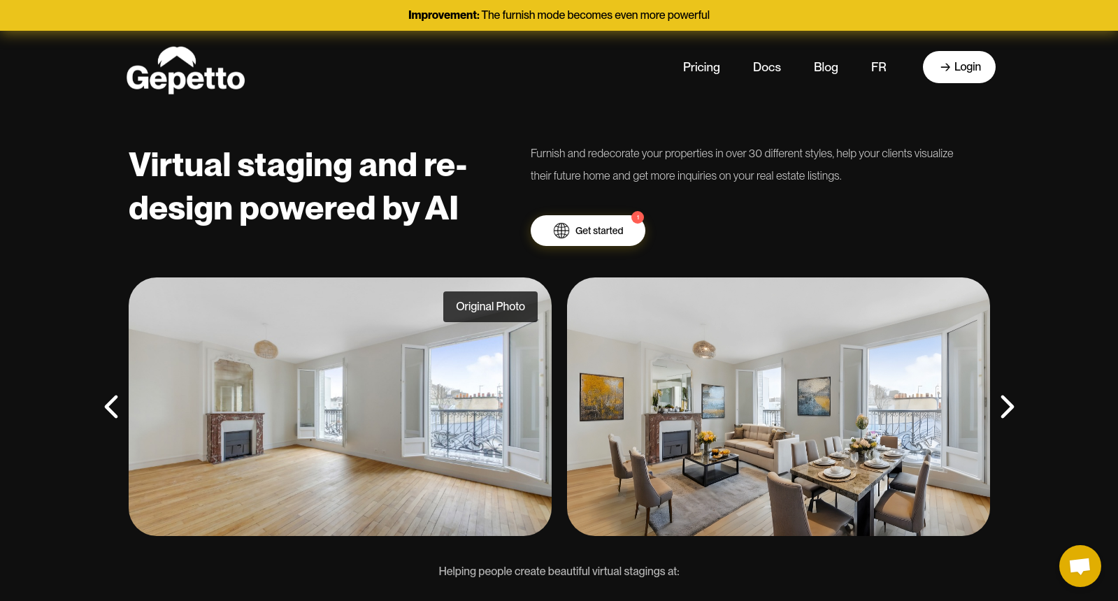 Gepetto AI - Virtual staging and interior design with AI icon