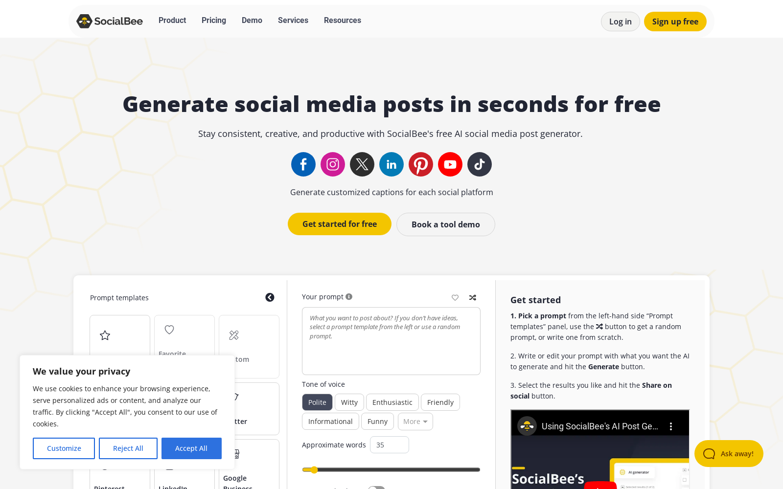 Free AI Social Media Post Generator | SocialBee icon