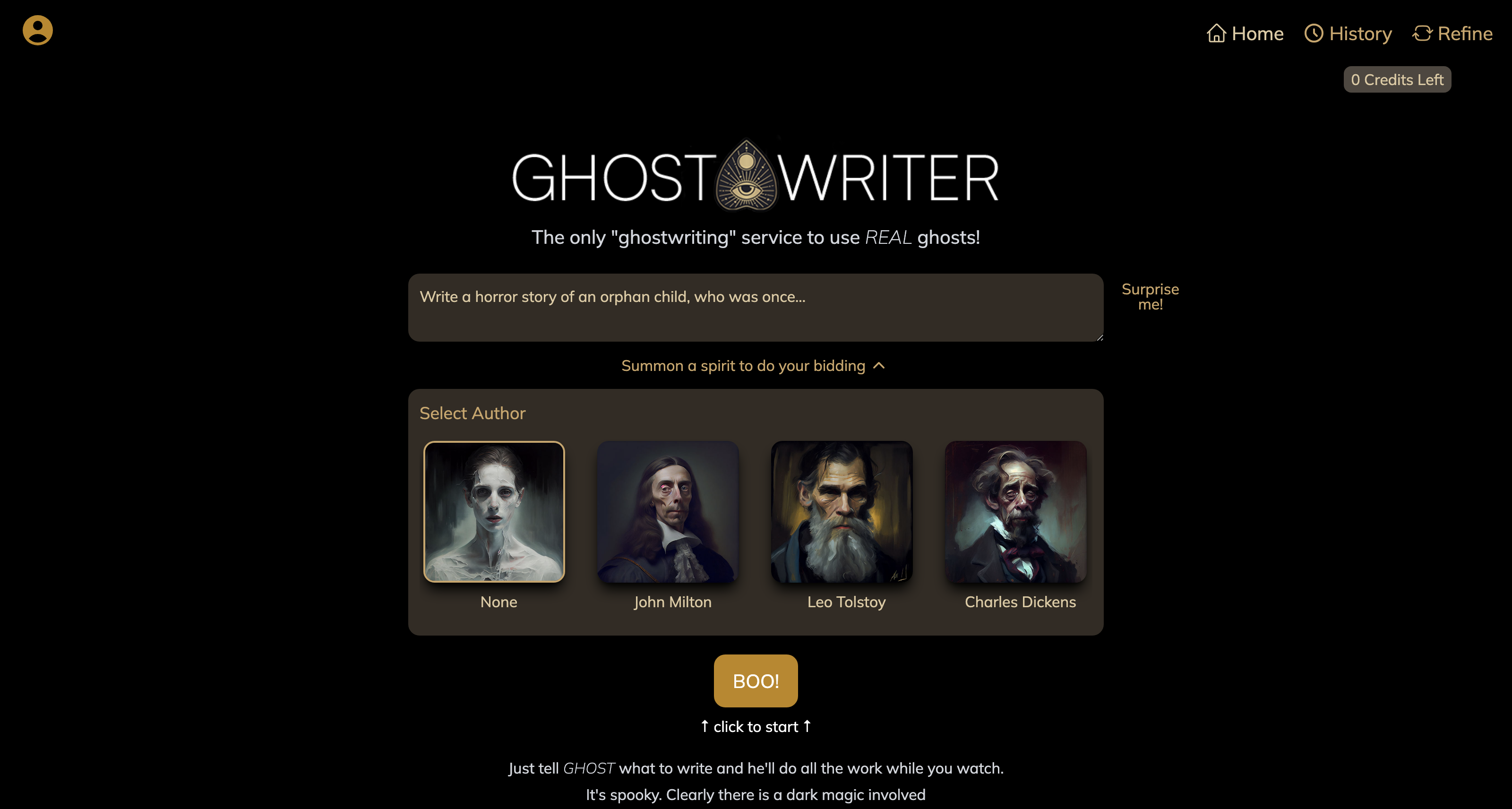 The only "ghostwriting" service to use REAL ghosts! icon