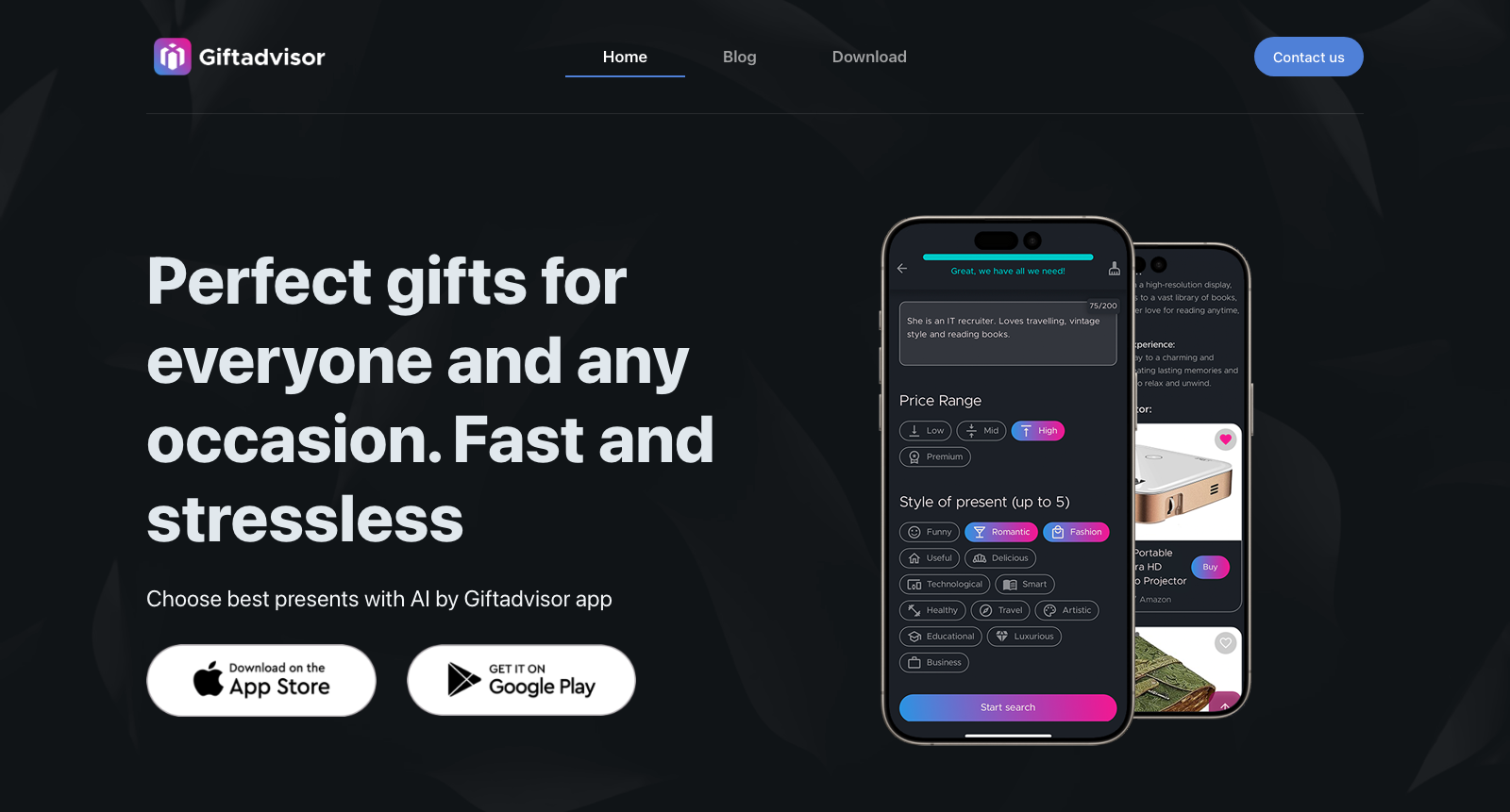 Home • Giftadvisor App