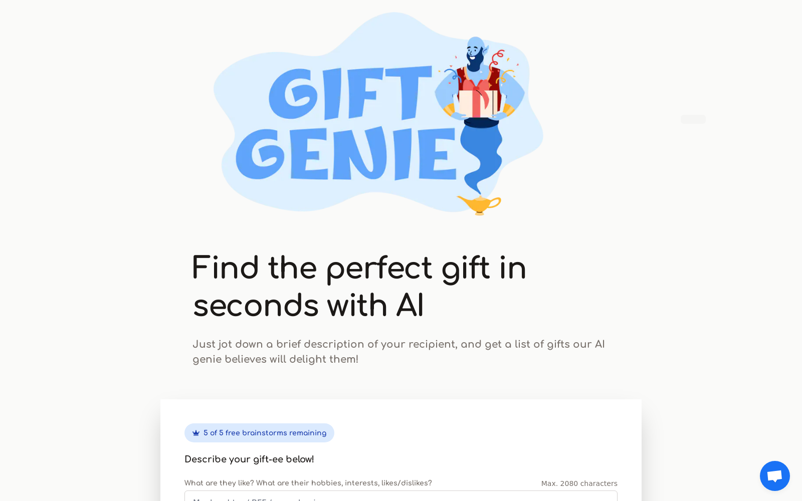 Gift Genie AI - Free Personalized Gift Ideas for Christmas, Birthdays, Holidays, etc!