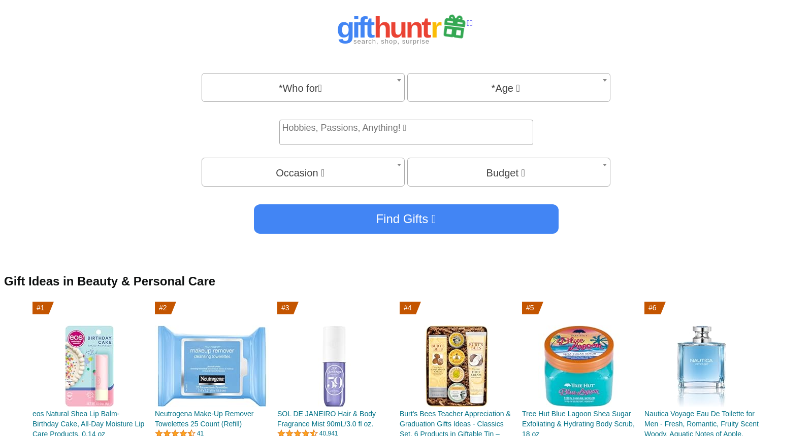 GiftHuntr - AI Powered Gift Idea Generator | Shop Birthday, Christmas & Wedding Gifts
