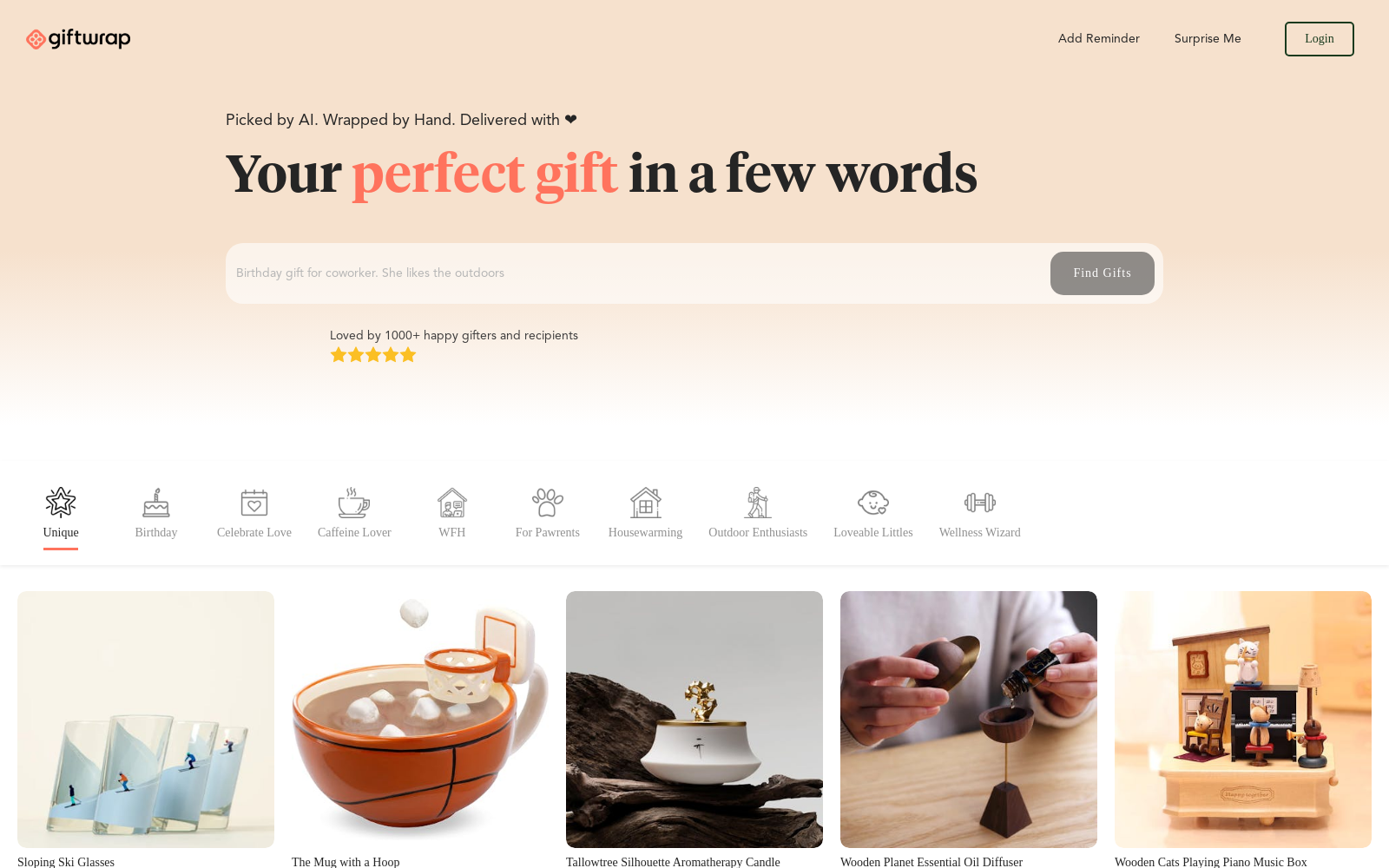 Giftwrap | Perfect gift in a few words