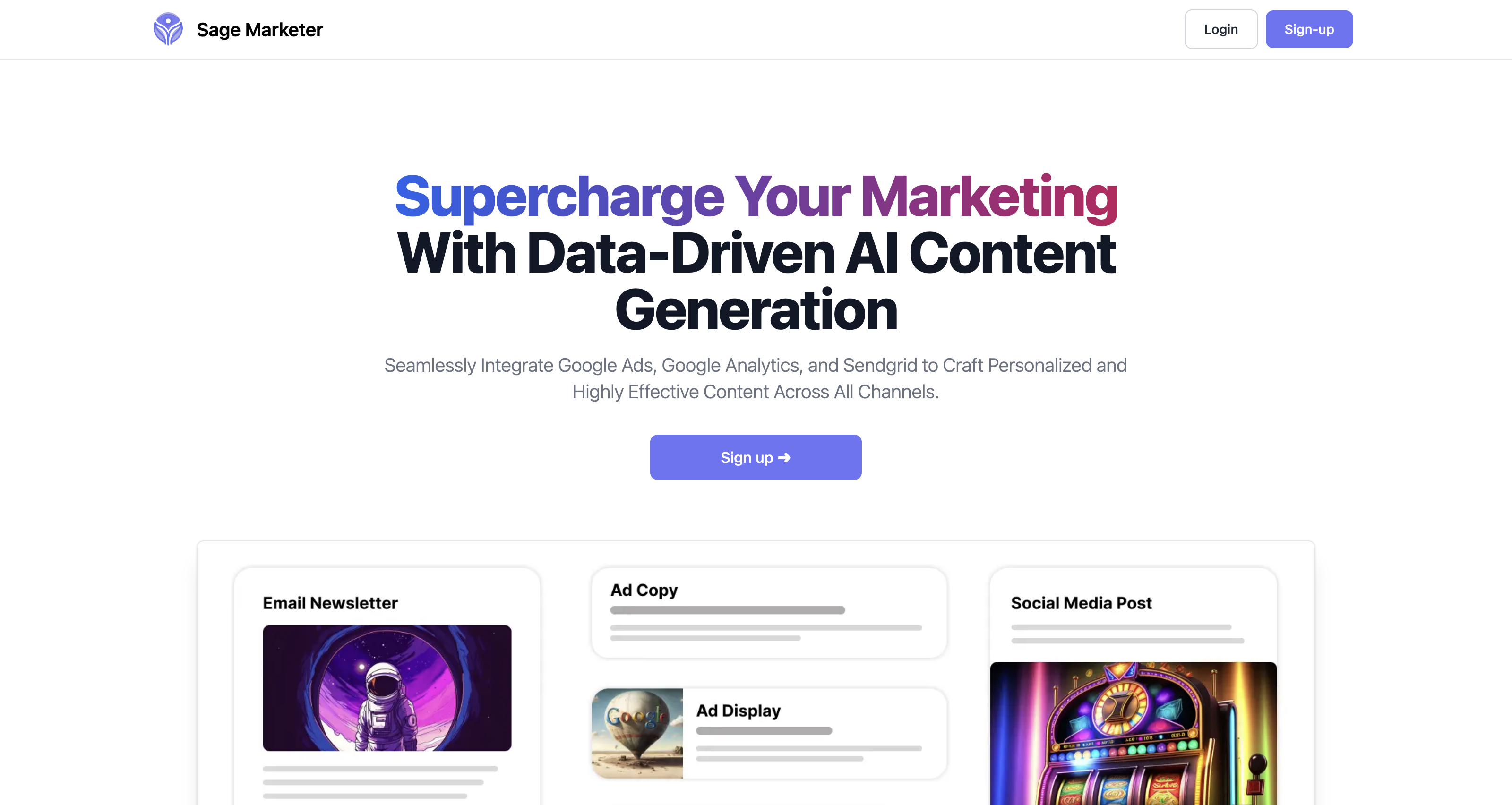 Sage Marketer - Ai Tools for Content generation