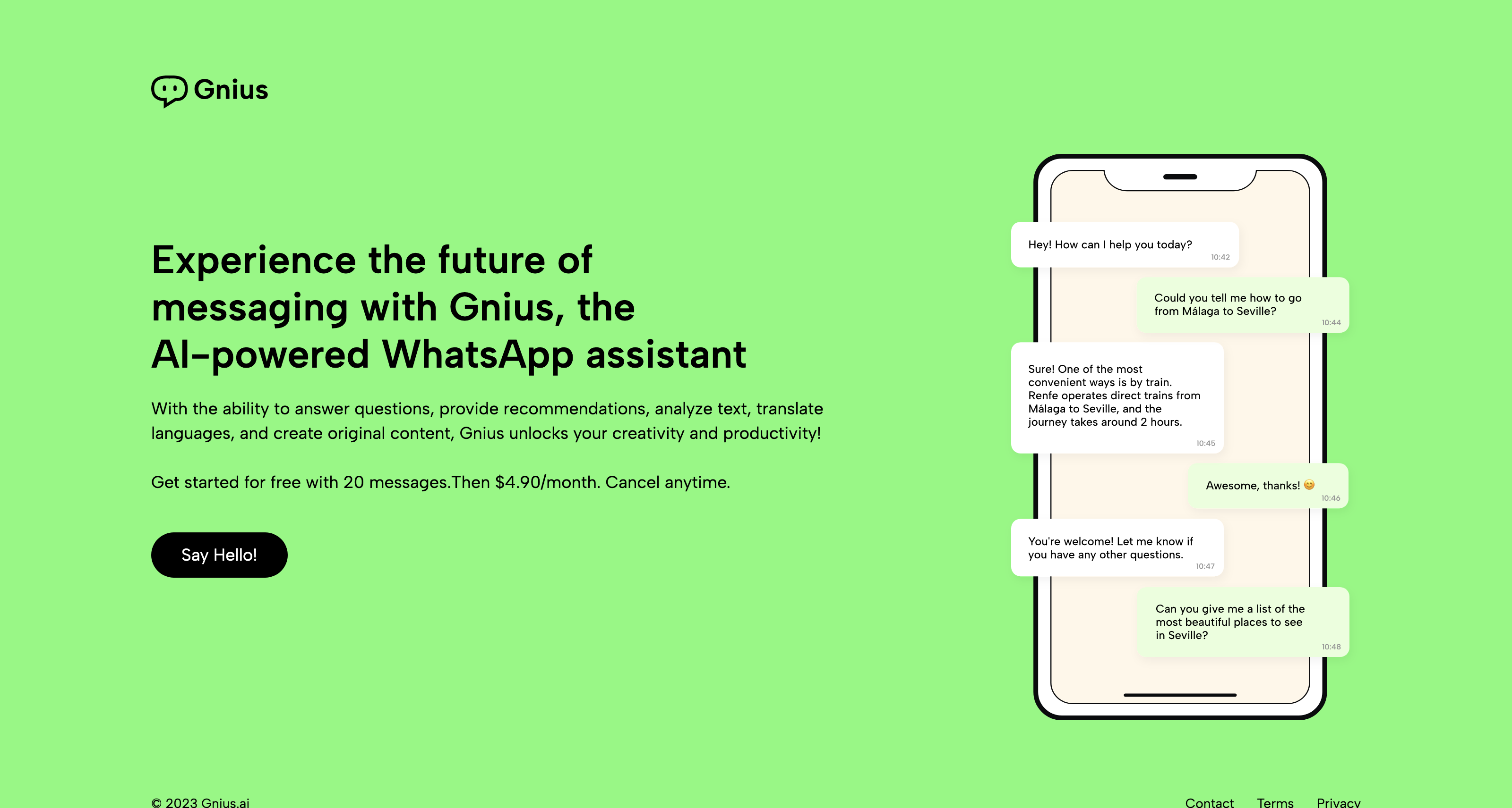 Gnius - AI-powered WhatsApp assistant