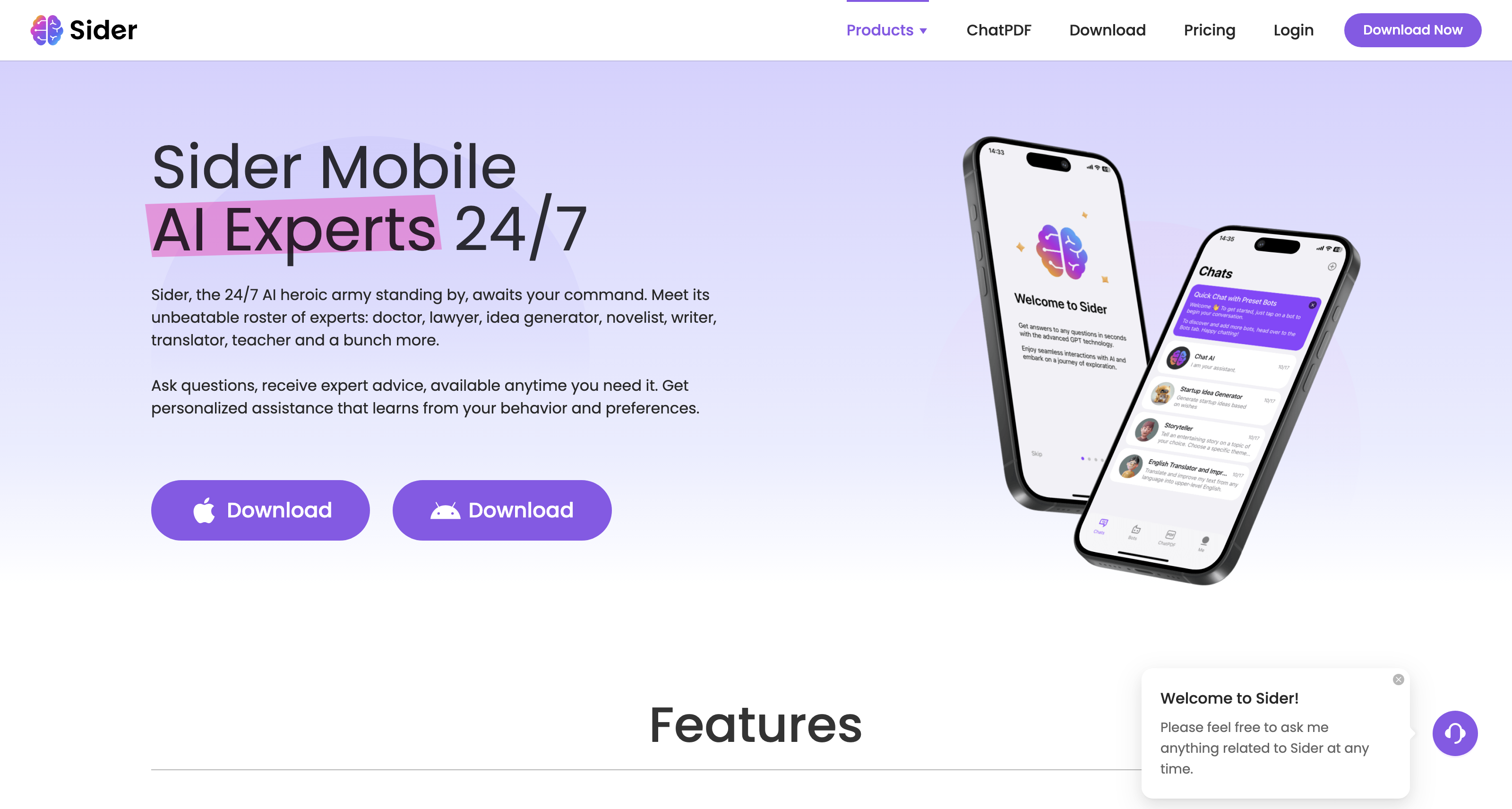 Free Chat with ChatGPT on Mobile - Sider icon