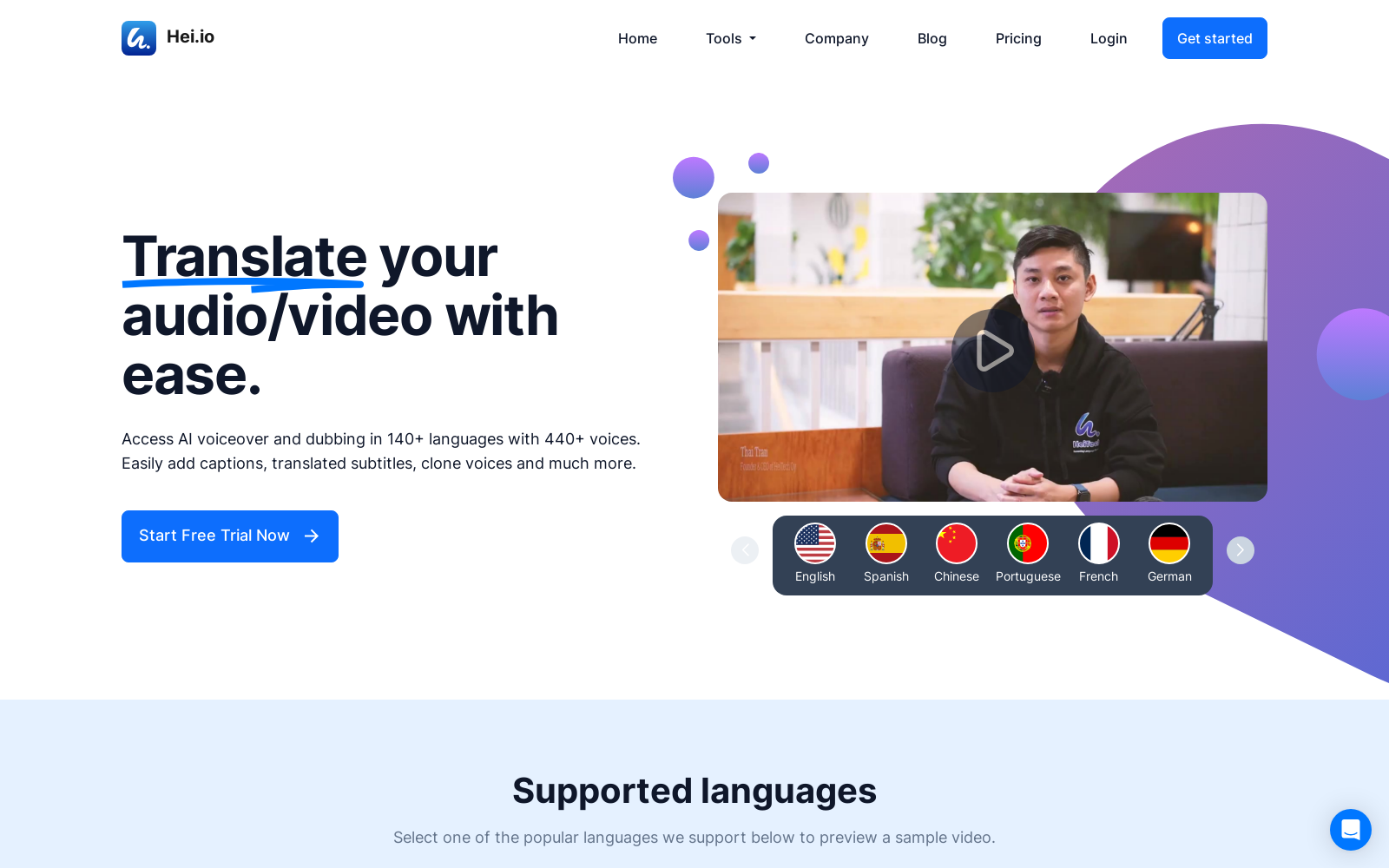 Hei.io : AI video & audio dubbing with subtitles icon
