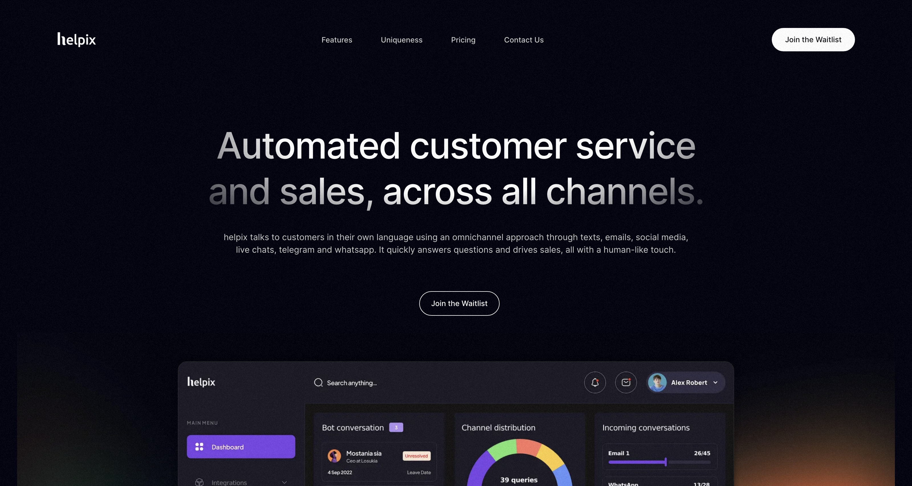 Automated, intelligent customer service - helpix AI icon