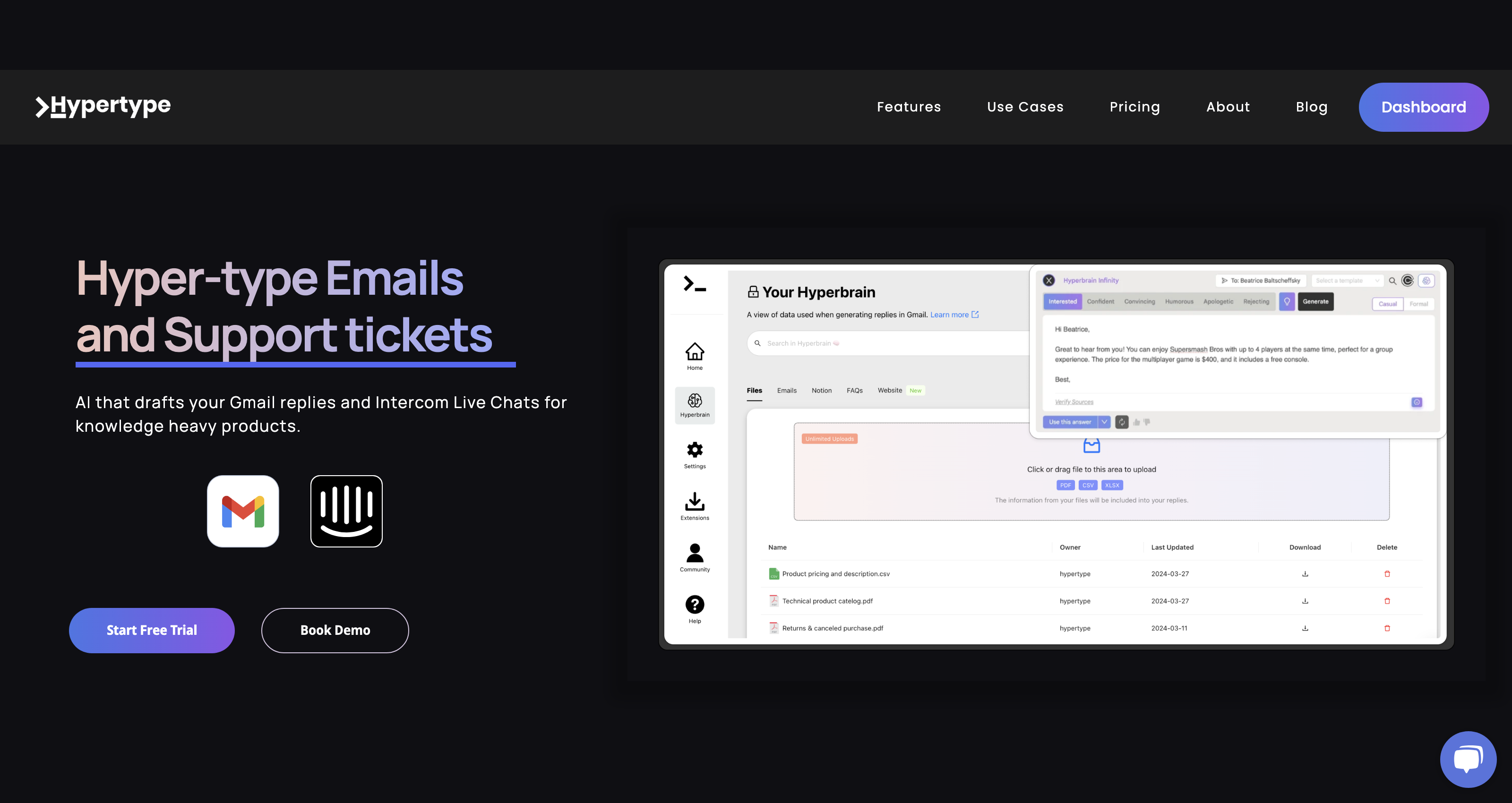 Hypertype: AI Email Assistant