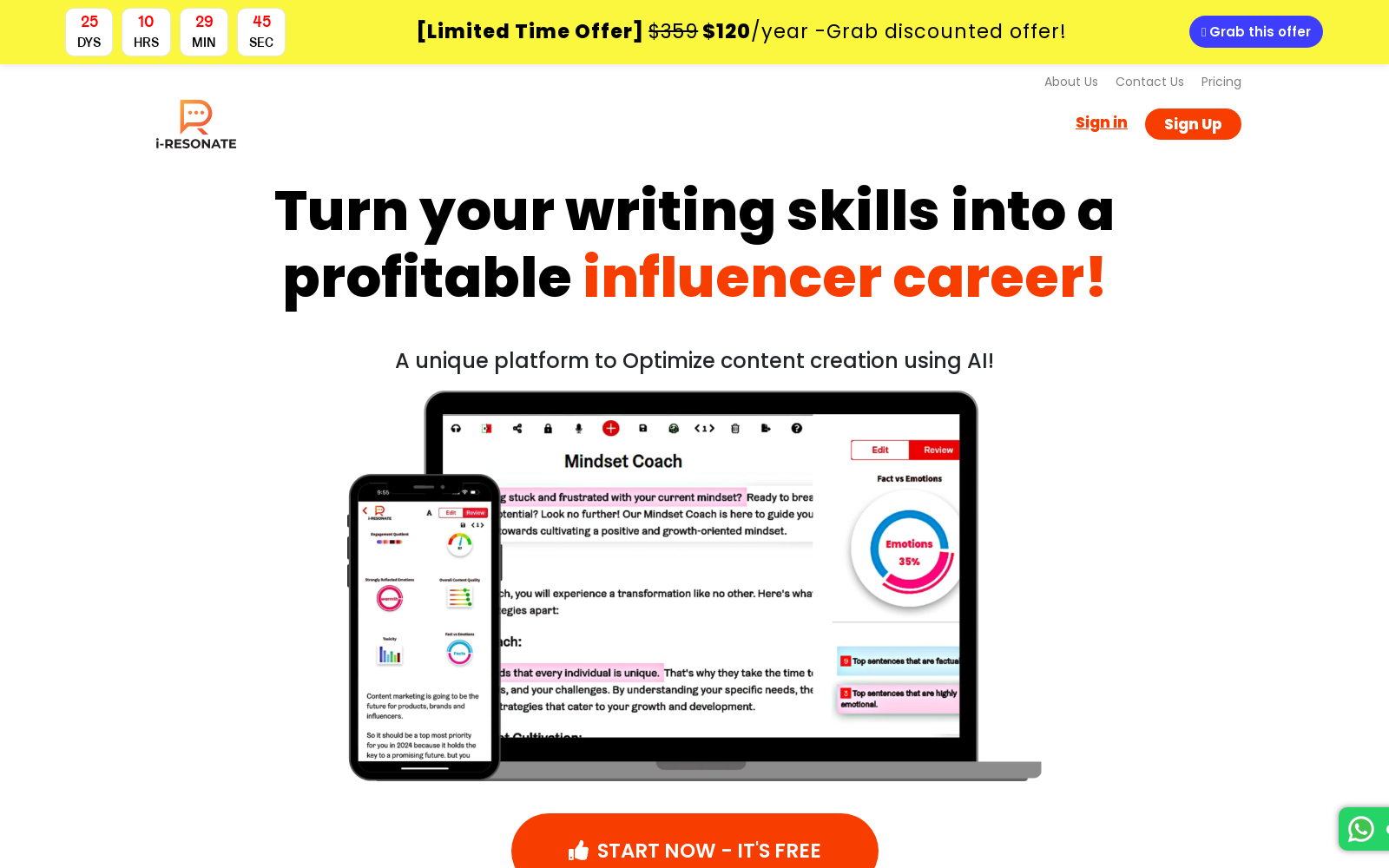 Your AI Writing Assistant | i-resonate.com icon