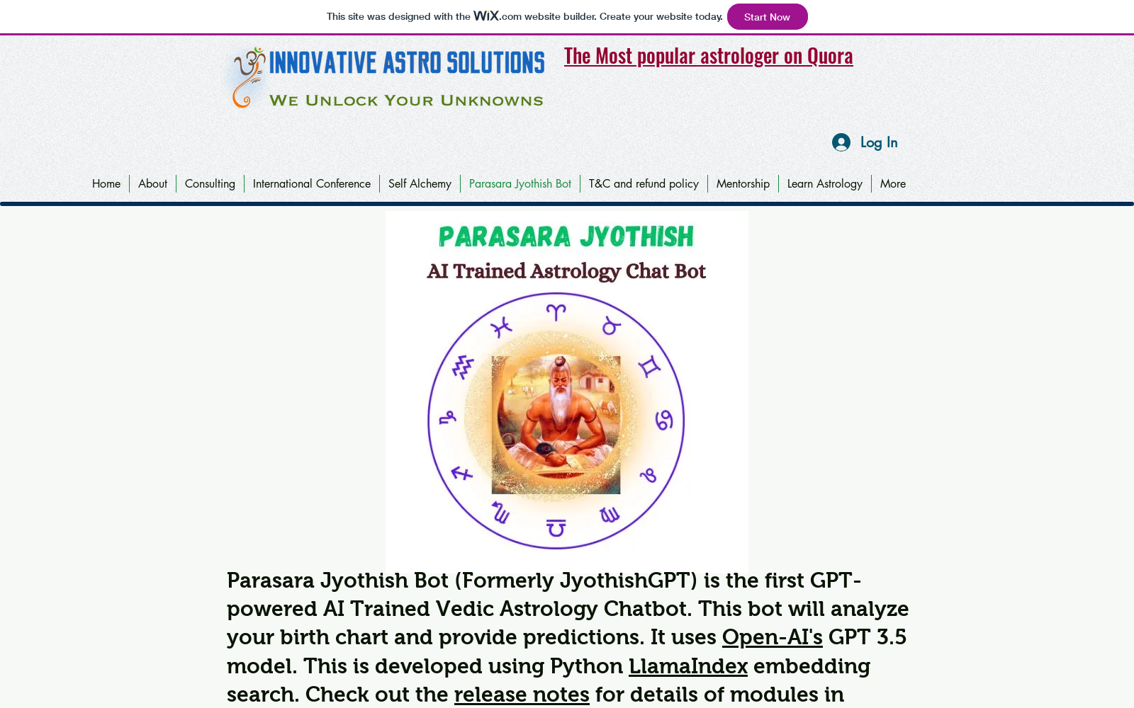Parasara Jyothish Bot | innovativeastro icon
