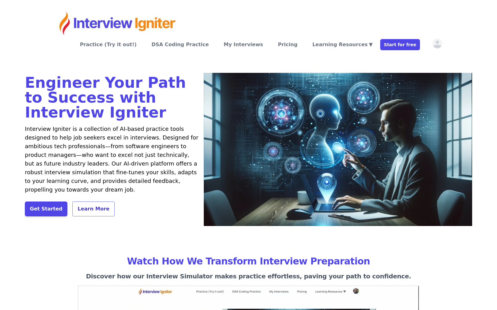 InterviewIgniter: The best way to prepare for job interviews. icon