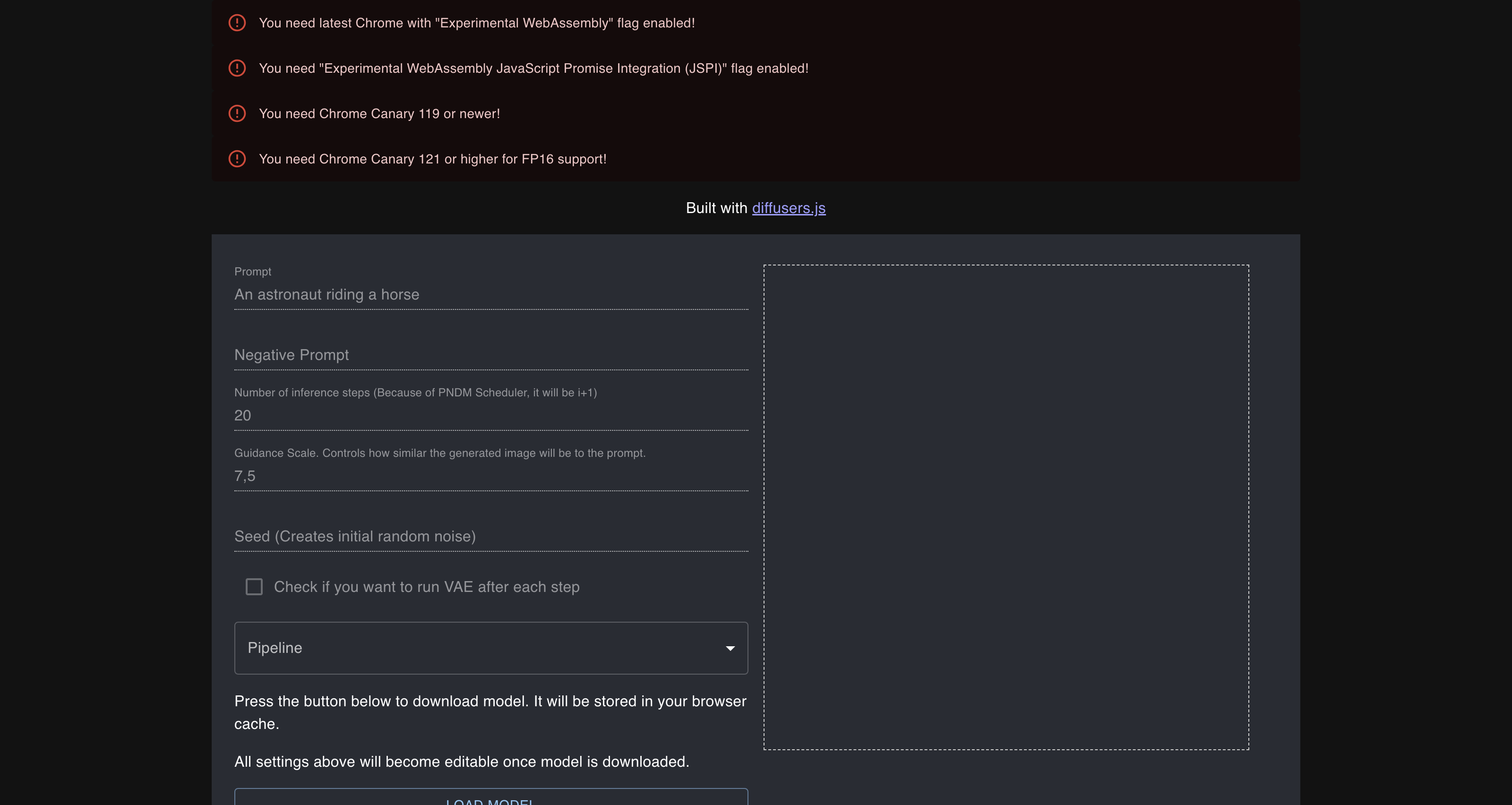 diffusers.js WebGPU demo