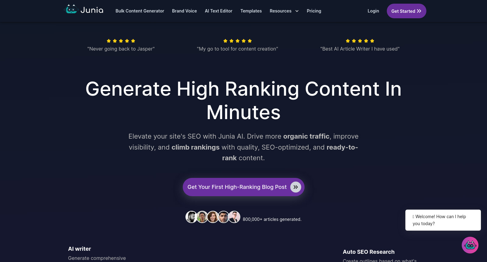 Junia AI - #1 AI Writer for SEO & Content Generation