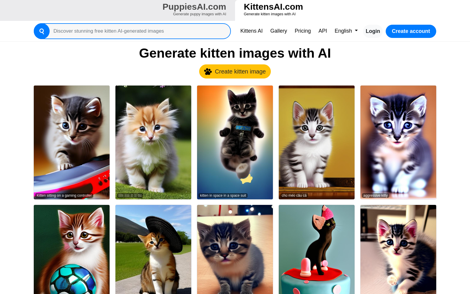 Generate kitten images with AI | KittensAI.com icon
