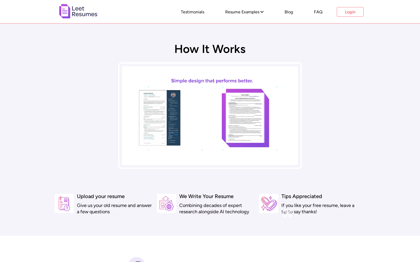 Free resume writing. We write great professional resumes for free. Leet Resumes.