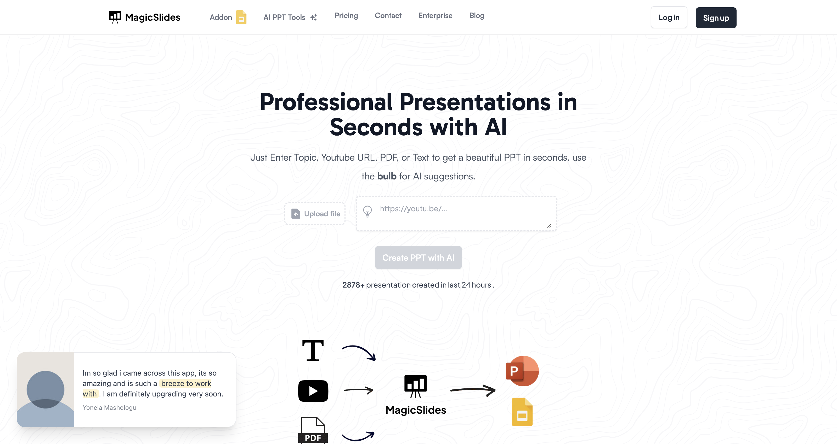 AI Presentation Maker - Presentation from Topic, YouTube, PDF, URL with AI
