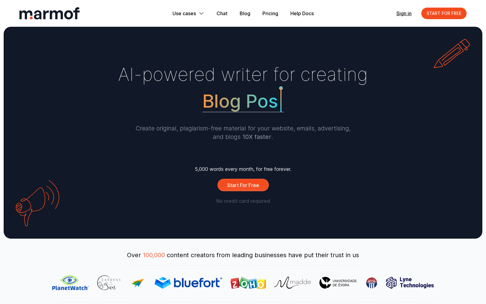 Marmof: Generate better content with AI icon