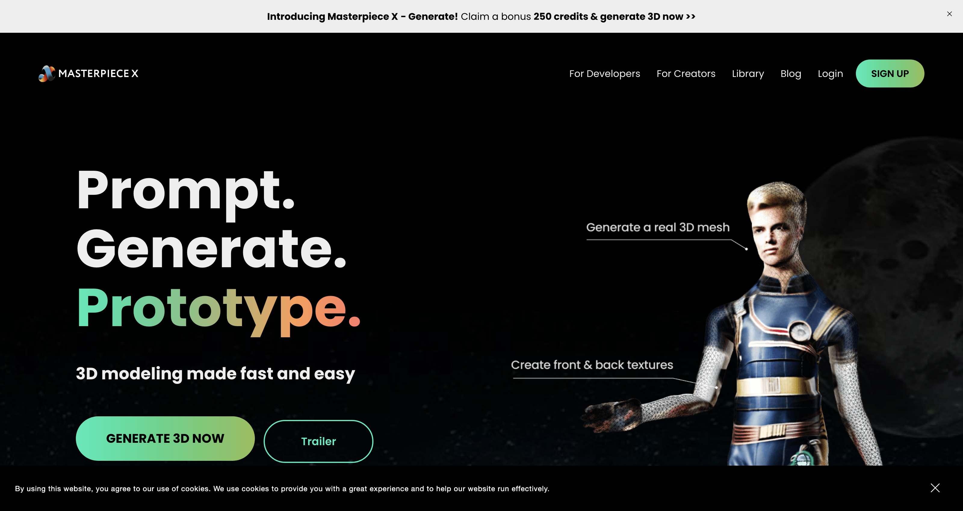 Masterpiece X – Generate 3D Models With AI