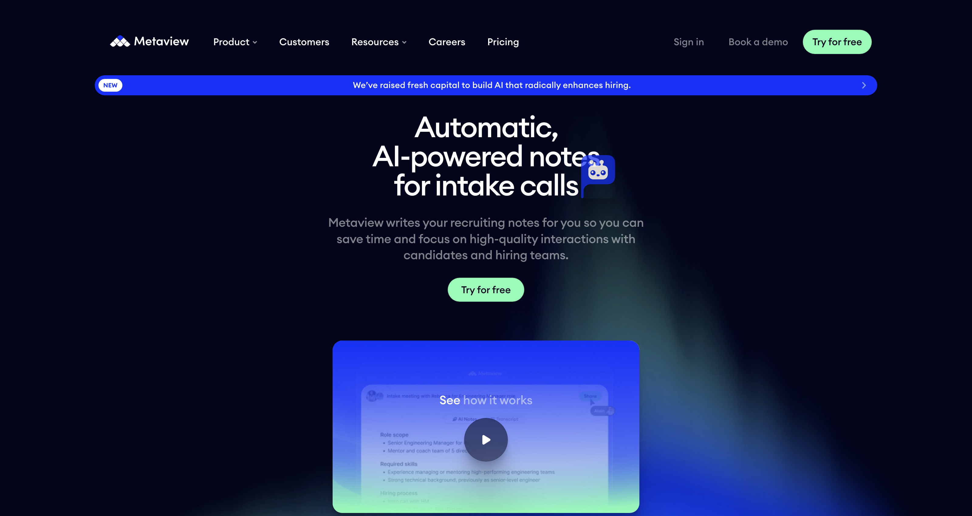 Automatic, AI-generated interview notes | Metaview