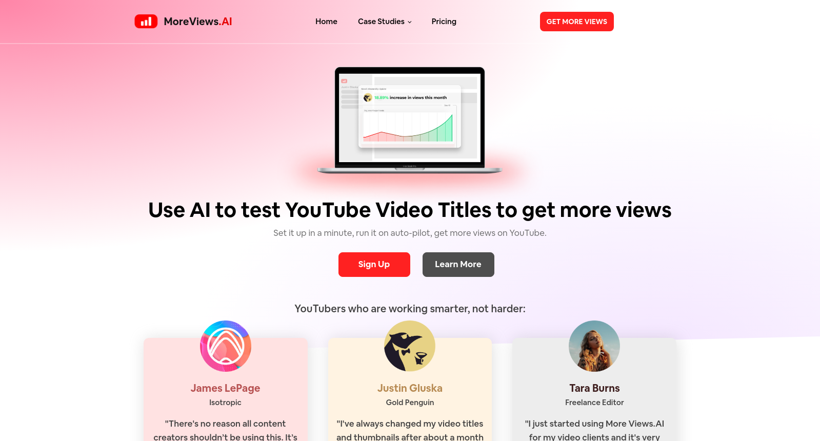 More Views AI - Test different YouTube Video Settings to Increase View Count icon
