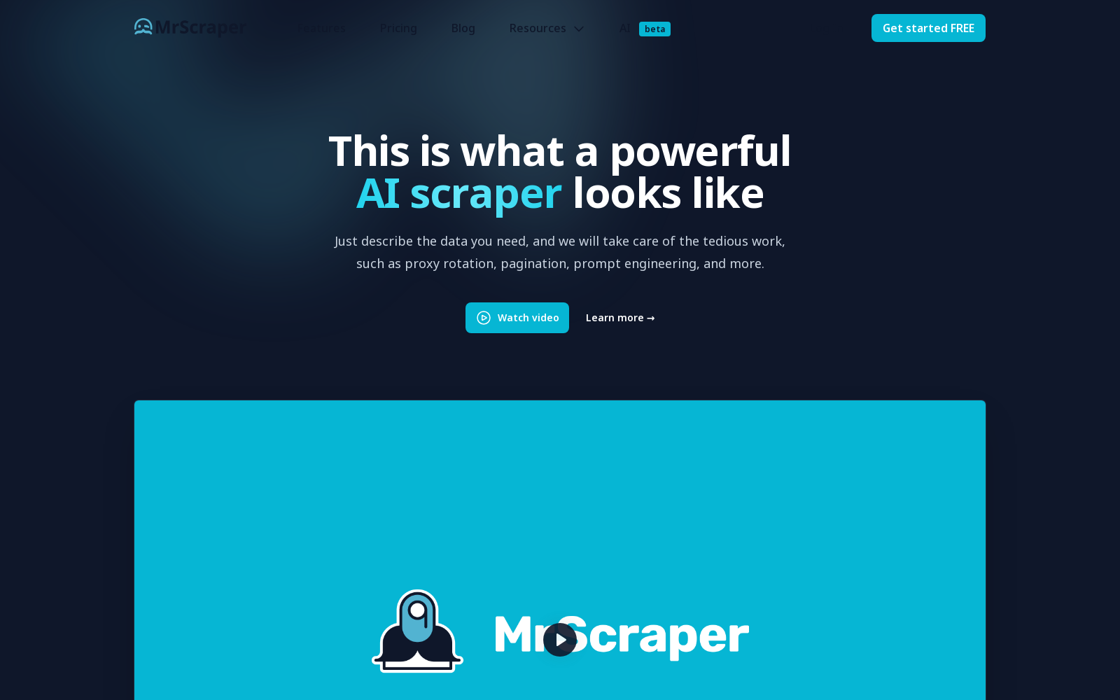 MrScraper AI powered web scraper | MrScraper