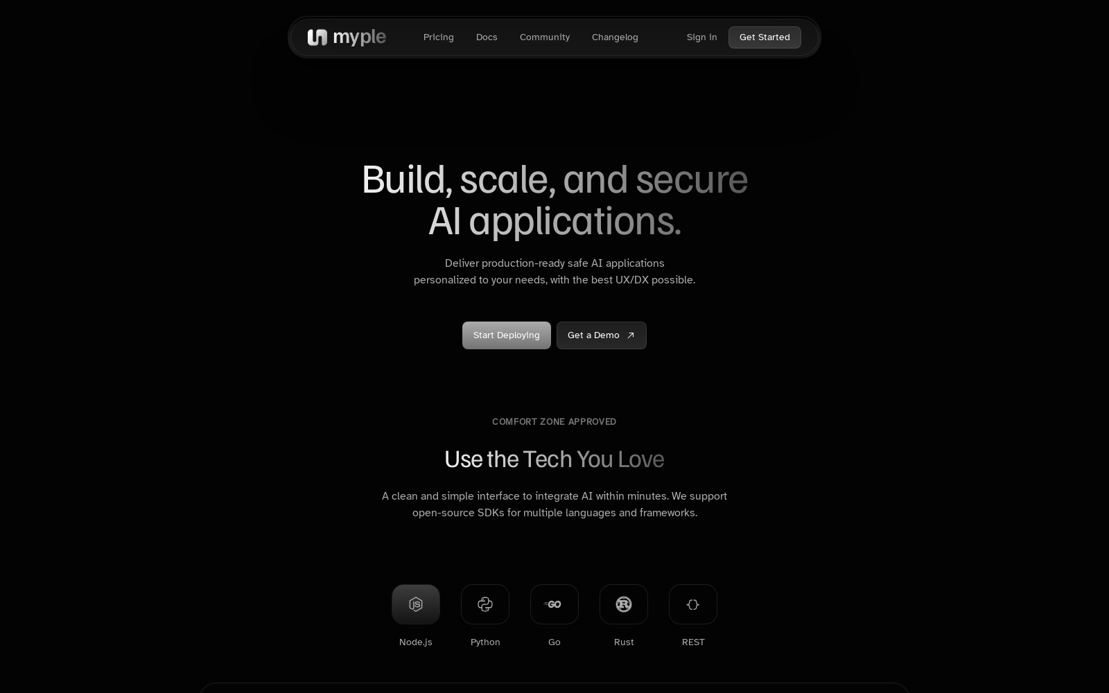 Myple | Build, scale and secure AI applications. icon