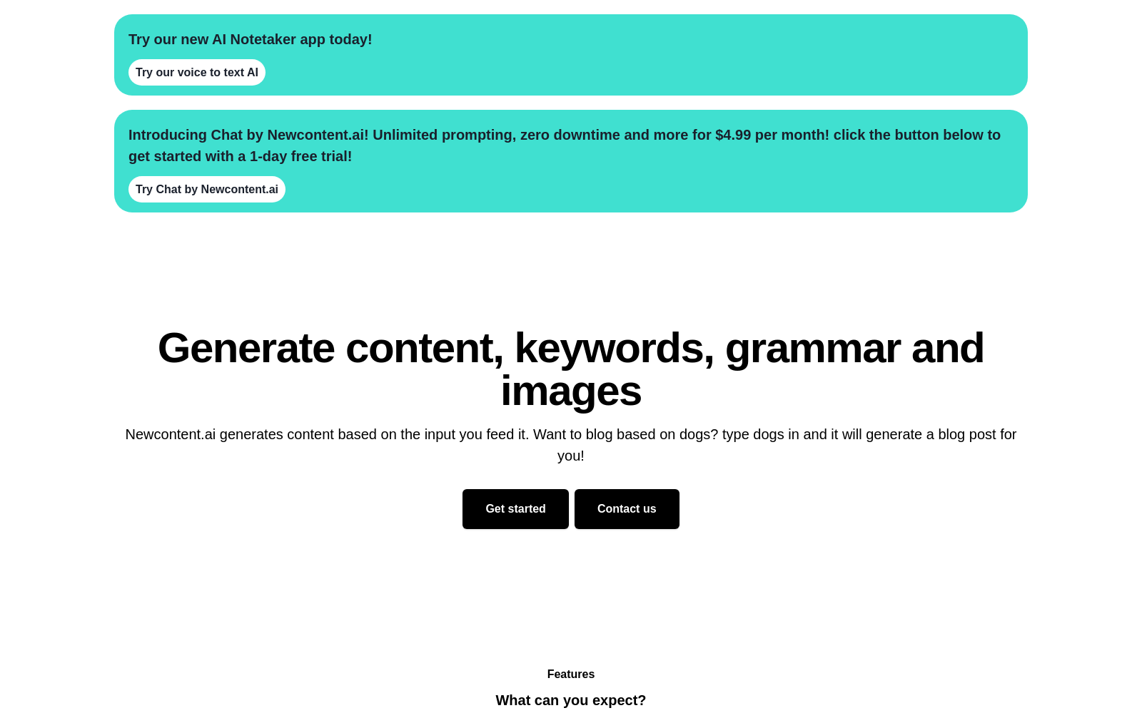 Newcontent.ai generate content for anything in under a minute with AI