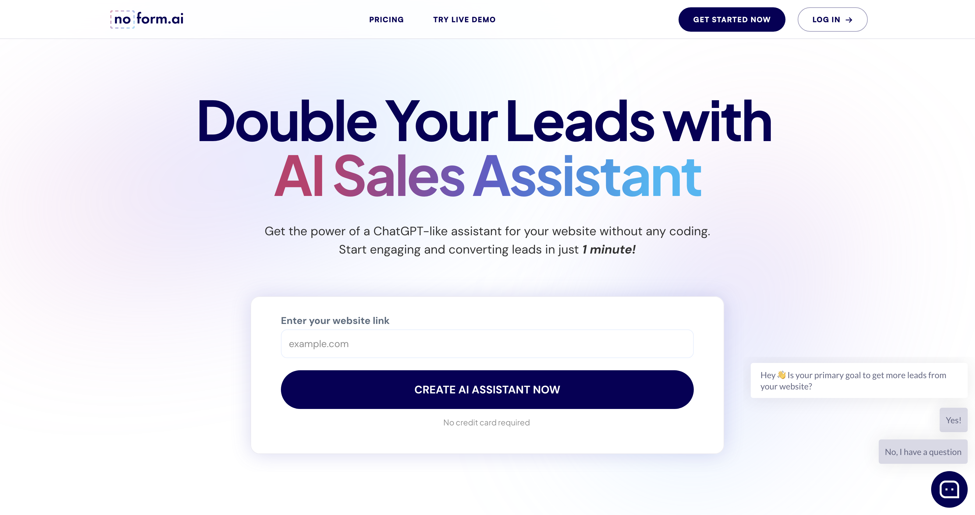 NoForm.ai - AI Sales Assistant for your website icon
