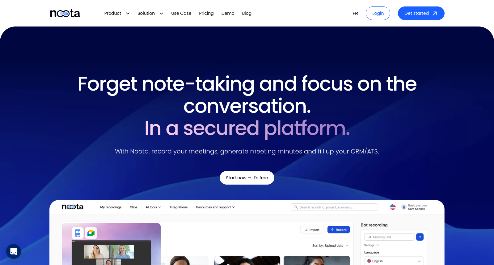 Noota - AI Note-taker for all your meetings