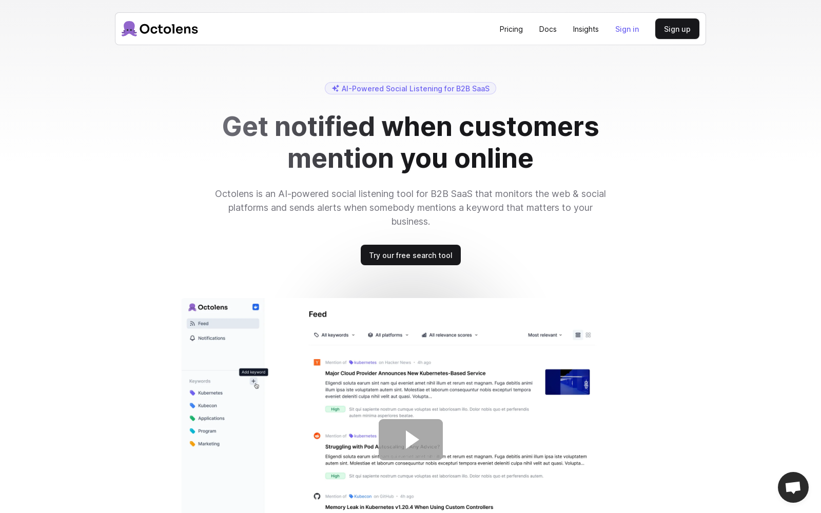 Octolens - AI-powered social listening tool for B2B icon